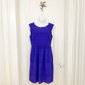NWT J. Crew blue embroidered sleeveless dress